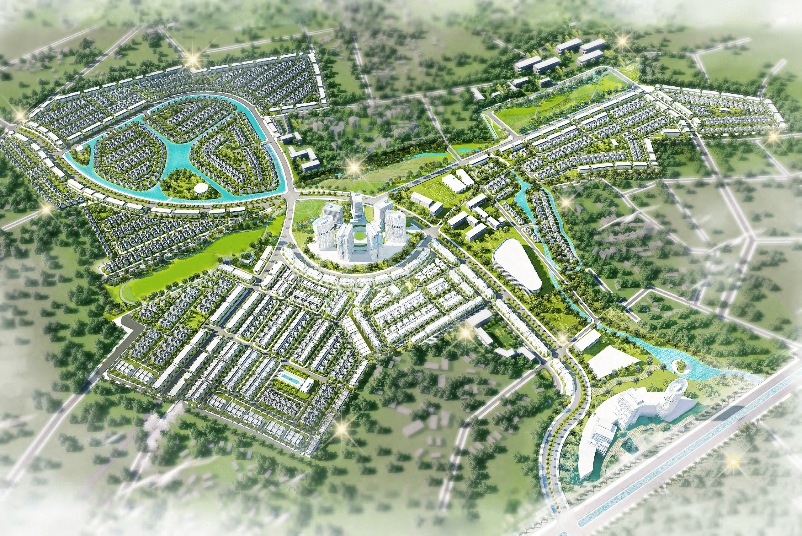 Phối cảnh tổng thể sản phẩm Hồng Hạc City